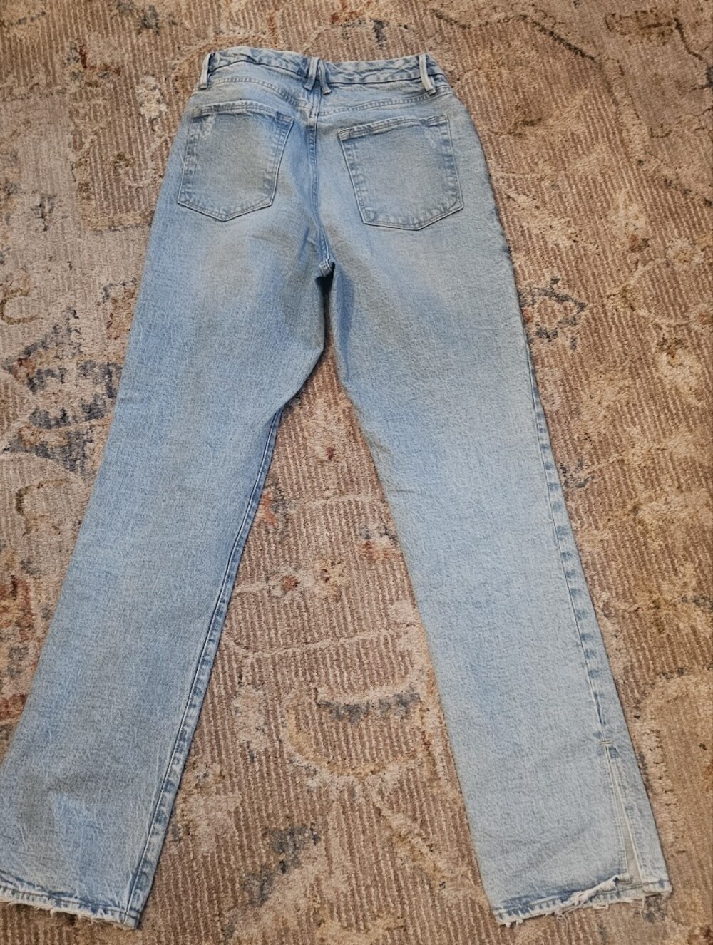 Good America Light Wash Straight Leg Jeans, Sz 10 With 33" Inseam